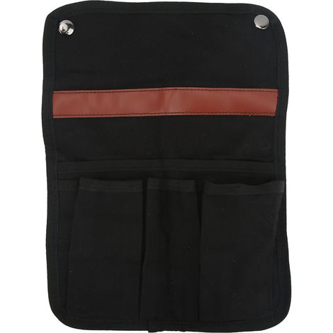 Sac de rangement pour chaise de camping, toile, poche latérale avec multiples compartiments, noir, pour pêche et pique-nique en extérieur. (1/5)