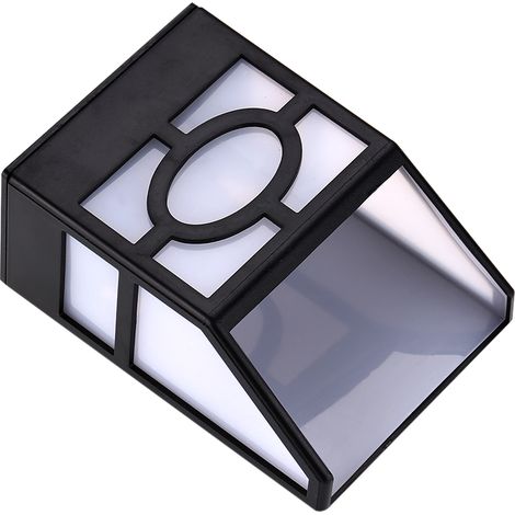 Lampe solaire murale blanche à 2 LED pour jardin, allée, clôture ou cour (1/5)