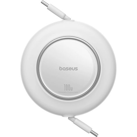 Câble USB-C rétractable 100 W 2 m - Blanc