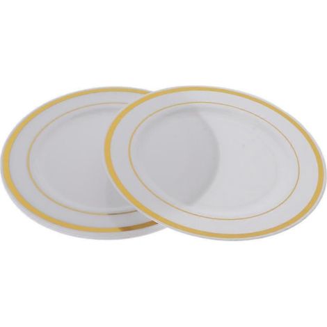 Lot de 6 assiettes plates rondes jetables en plastique de 19 cm (7,5 pouces). (1/5)