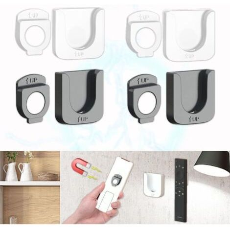 BUNTHAUS Lntyq Lot de 4 Supports Magnétiques pour Télécommande, Porte Telecommande TV, Support Telecommande Mural, Support Magnétique, Support Mural pour Télécommande, Pour l'école et la Maison