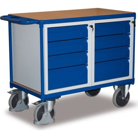 VARIOfit Werkstattwagen mit 1 Ladefläche und 8 Schubladen Traglast 500 kg (1/2)
