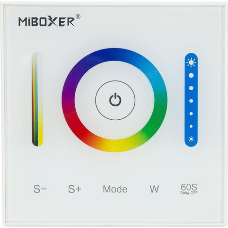 Contrôleur Variateur Mural Tactile LED RGB/RGBW/RGB+CCT 12/24 V DC RF MiBoxer P3