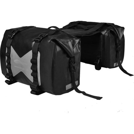 Wasserdichte Motorrad-Satteltaschen 30L, abnehmbar, verstellbar, reflektierend, Grau (2er-Pack) (1/5)