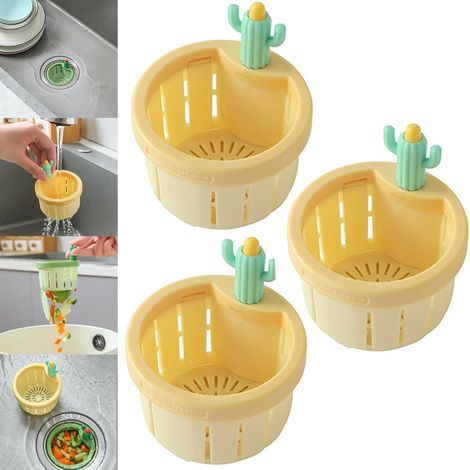 Passoire d'évier cactus, panier de vidange multifonctionnel pour évier cactus, filtre et panier de levage (1/5)