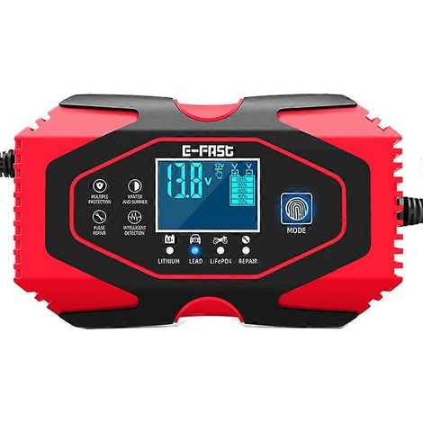 E-FAST zyx-J40 12V/24V 7-Stufen-Auto-Motorrad-Batterieladegerät für Blei-Säure- und Lithiumbatterien