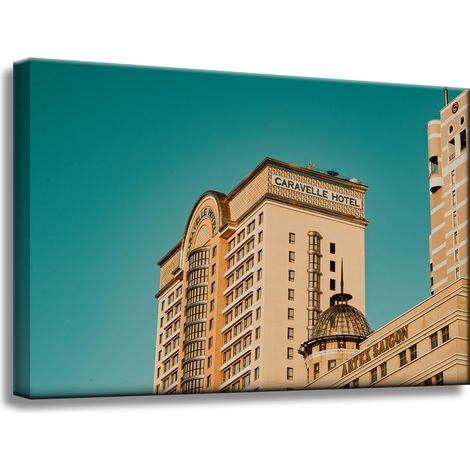 Leinwandgemälde Architektur Hotel 60x40 cm
