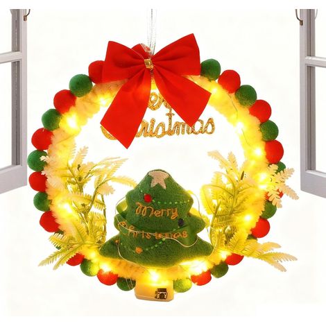 Kits de Fabrication de Couronnes de Noël pour Adultes Kit De Loisir avec Couronne De Décoration Pour La Maison Pour Enseignants D'Art Appartement Porte D'Entrée Extérieur Intérieur M (1/5)