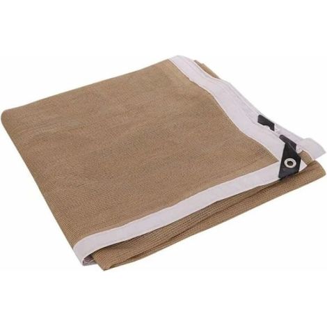 Toile de protection solaire beige 2x5m, filet de protection solaire rectangulaire pour balcon privé (1/5)