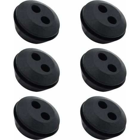 Lot de 6 Bouchon de Tuyau de Carburant Joint de Réservoir Caoutchouc 2 Trous Passe durite passe Durite Reservoir Debroussailleuse Accessoires (1/4)