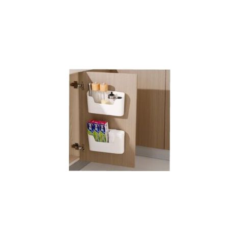 2-teilige Aufbewahrungsboxen für Küchenschranktüren, selbstklebende Wandaufbewahrungsboxen, diverse Aufbewahrungsboxen für Kleiderschrank/Badezimmer/Kühlschrank (Beige) - Crezuo