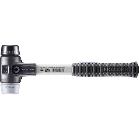 HALDER SIMPLEX Hammer aus gefülltem Gummi / TPE mittel mit verstärktem Tempergussgehäuse und Glasfaserstiel - D=40 mm - 3723.040 (1/5)