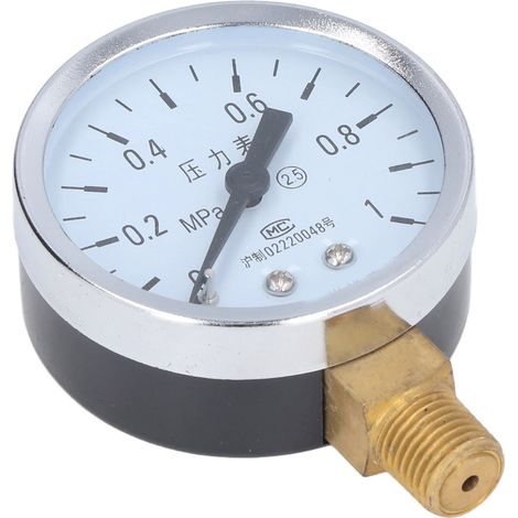 Manomètre 1/4 NPT haute précision à cadran clair, boîtier en fer, pour l'eau du robinet, destiné aux industries pétrolières et chimiques. (1/5)