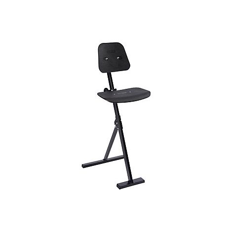 Taburete de apoyo  armazón de acero  asiento de plástico 