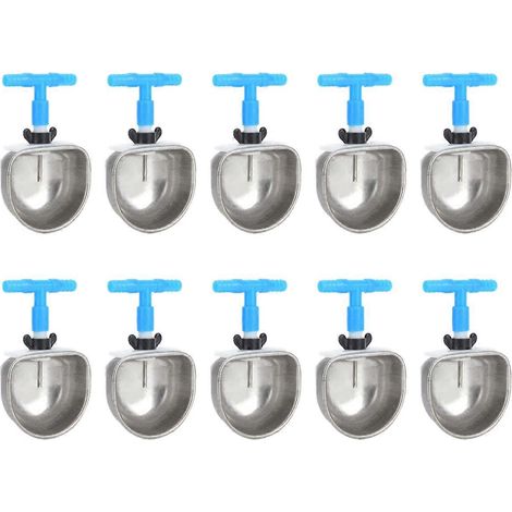 10 abreuvoirs en acier inoxydable pour l'élevage, avec tétines en acier inoxydable anti-rayures (Sia) (1/4)