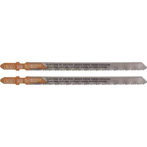 Lame de scie sauteuse métaux matériaux accroche en T SCID - Epaisseur 1 mm - Longueur 132 mm - Vendu par 2