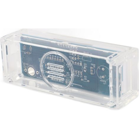 Kompaktes 4-stelliges LED-Digitaluhr-Set mit Anzeige von Uhrzeit, Datum und Temperatur sowie Lichtsteuerung transparentes Gehäuse (1/5)