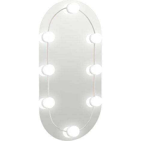 Maison Exclusive - Espejo con luces LED vidrio ovalado 60x30 cm (1/5)