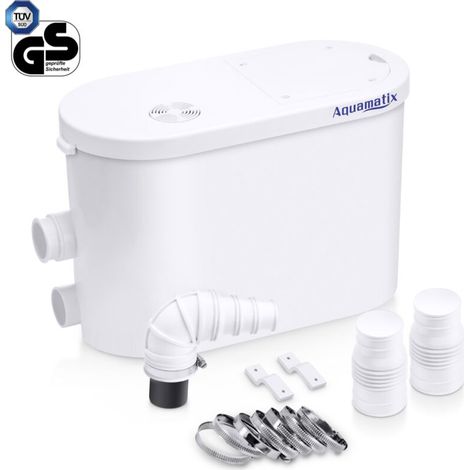Pompe de relevage sanitaire 400W – Silencieuse pour douche, évier, baignoire – Décharge verticale 8m, débit 145L/min, niveau bruit 30-35dB