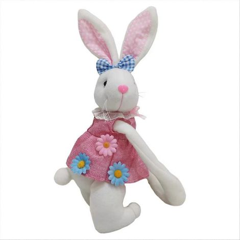 Décoration de Pâques en forme de lapin, idéale pour les fêtes et les anniversaires. Décoration de Noël idéale pour la maison, avec un lapin blanc à accrocher au rideau. Parfaite pour décorer votre int (1/5)