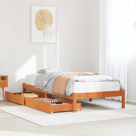 Estructura de cama sin colchón madera maciza marrón 90x190 cm vidaXL (1/5)