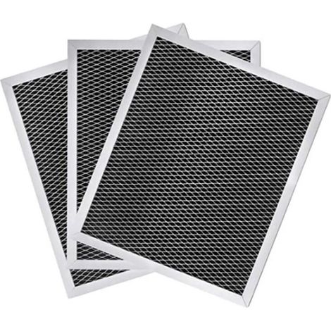 Compatible avec les hottes Broan 97007696 / 6105C / Whirlpool W10355450. Tamis filtrant en aluminium 265 x 220 x 9 mm, lot de 3, lavable et haute efficacité. (1/4)