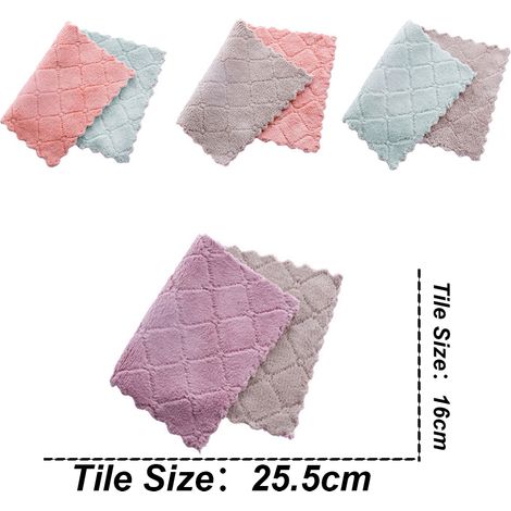 Chiffon De Cuisine - Microfibre Velours Corail - 40 x 70 cm - Absorbant Rapide Séchage - Lavable Machine - Usage Multifonctionnel - Lot De 12 (1/5)
