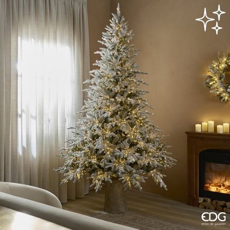 EDG Enzo De Gasperi Pino Cortina Innevato 4500 MiniLED H270 Ø175 cm Bianco Verde IP20 – Albero di Natale Luminoso (1/5)