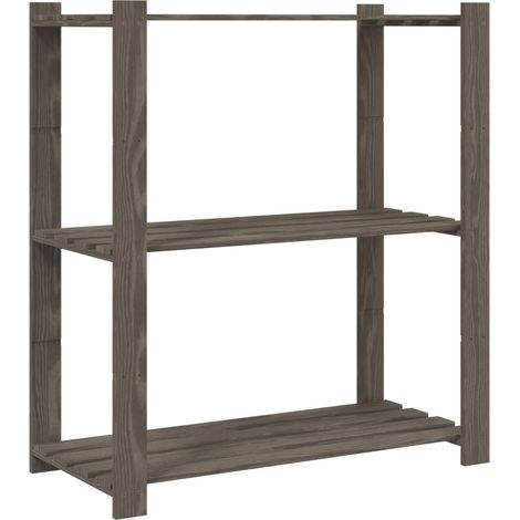 Maison Exclusive - Lagerregal mit 3 Böden Grau 80x38x90 cm Massiv