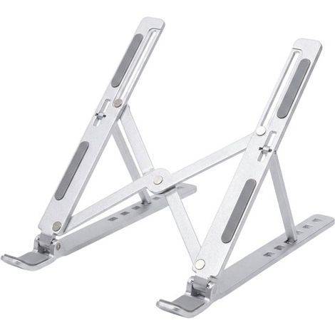 Support d'ordinateur portable réglable et ergonomique - Léger - Pour ordinateur portable et tablette 13-17 pouces - Argent - Télétravail, voyage et études (1/5)