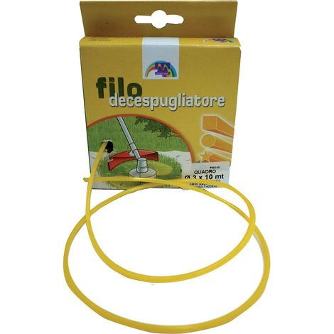 Filo in nylon giallo per decespugliatore tagliabordi sezione quadrata 3,3 mm x 10 mt (1/2)