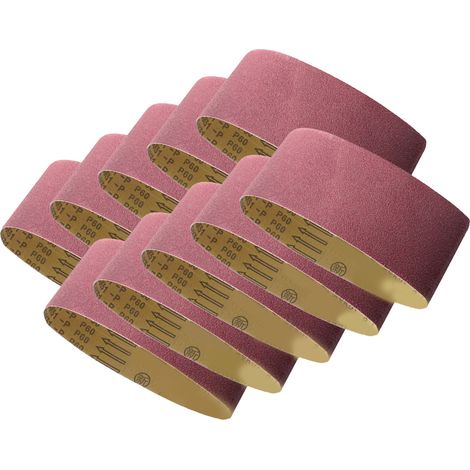 Lot de 10 Bandes Abrasives 180 Grains, Oxydé Aluminium, Courroies de Ponçage pour Bois Métal Plastique, Accessoires de Ponceuse, Polissage (1/5)