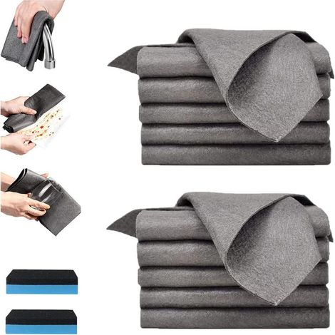 Lot 10 Chiffons Magiques Microfibre – Nettoyage Sans Traces, Réutilisable (30cm) (1/5)