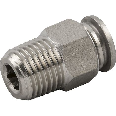 Raccord instantané RS PRO vers Enfichable, 8 mm R 1/8 Mâle ( Prix pour Paquet de 10 ) (1/2)