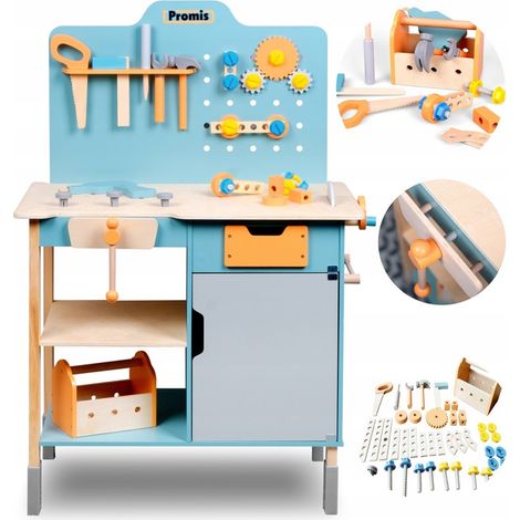 Kit da tuttofare, grande morsa da officina in legno, cassetta degli attrezzi XXL (1/5)