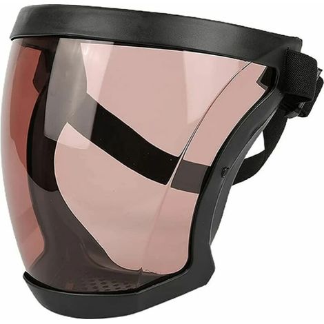 Masque facial transparent anti-buée unisexe pour cyclisme. étanchéité durable et sûre. protection du visage. anti-sable (verres marrons) (1/4)