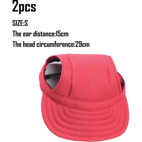 Lot de 2 casquettes à visière pour chien, casquettes de baseball pour animaux de compagnie, casquettes de protection solaire pour chien, casquettes de sport d'extérieur avec trous pour les oreilles (1/5)