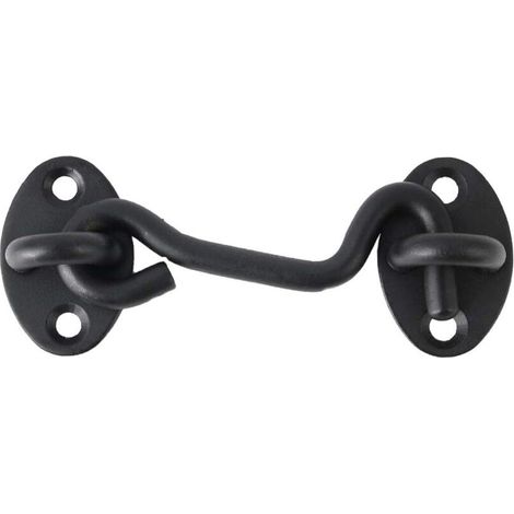 Loquets et verrous Cabine Crochet, Acier Inoxidable Œil Loquet Intimité Crochets Porte avec Vis Femeture pour Volets Porte Fenêtre Barre Curseur Cabanon Noir 1 PCS 3 pouces DENUOTOP (1/5)