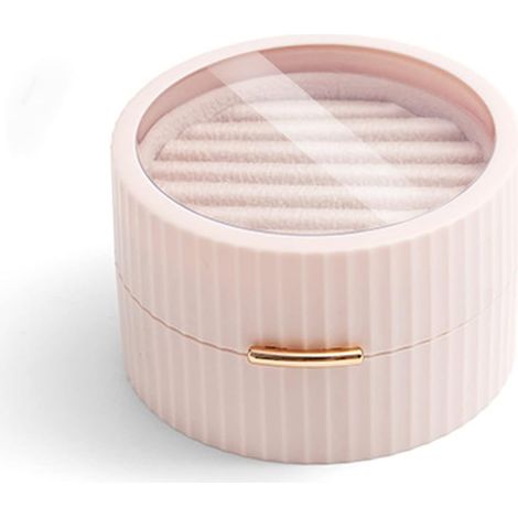 Boite à Bijoux Femme, Portable Boite Bague Rangement Bijoux de Voyage pour d'oreille Bagues Colliers (Rose) (1/5)