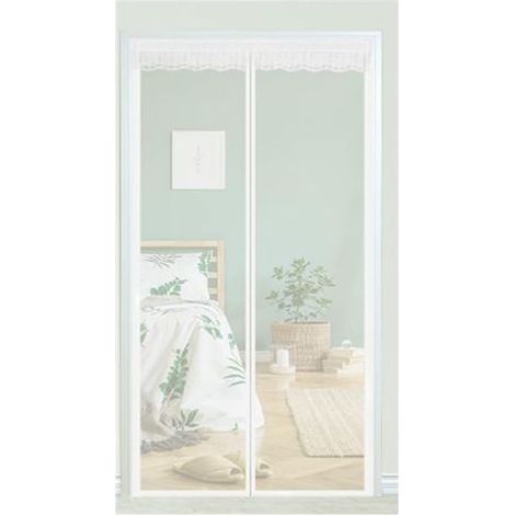 TAISHENGDA Magnetisches Moskitonetz für Türen, Moskitonetz aus Polyester mit Klettverschluss, magnetischer, weicher Türschutz gegen Mücken und Insekten, weiß, 120 x 210 cm (1/5)