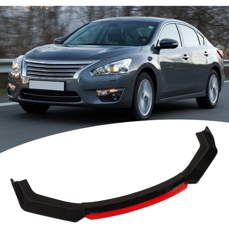 Universelle Frontstoßstange für Kraftfahrzeuge, 6-teilig, 165 cm, glänzend schwarz (mit roter Frontlippe) (Referenz: 2319 Glänzend Schwarz + Roter Kopf) (1/5)
