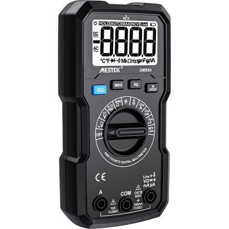 Multimètre DM95A, testeur de tension/courant CA/CC 10 A 600 V, résistance/capacité (NCV), multimètre numérique automatique intelligent (1/5)