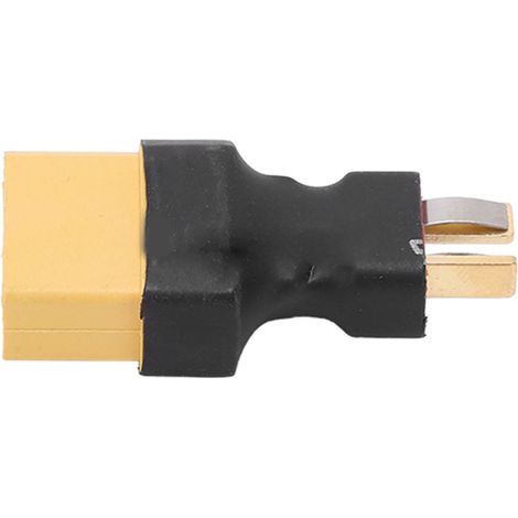 XT90-auf-T-Stecker-Adapter, sichere Kupfer- und Gummiverbindung für RC-Auto-, Flugzeug- und Bootsmodelle (1/5)