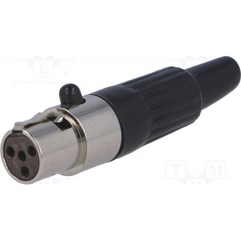 Conector MiniXLR Hembra 4Pin Aereo Para Soldar