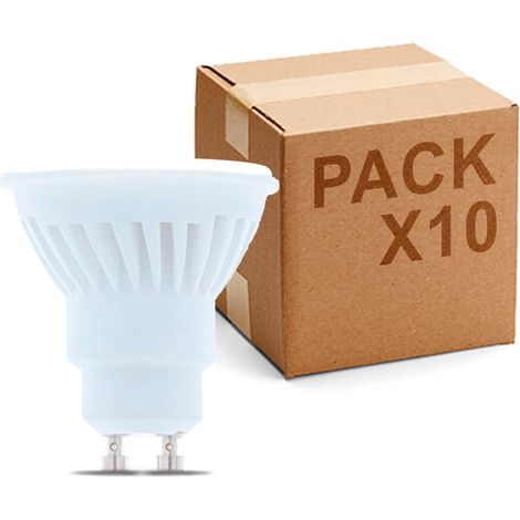 Pack 10 Bombillas Dicroicas LED GU10 9W  120º Cerámica  Blanco Cálido (1/3)
