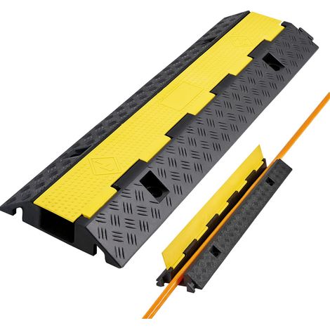 Protège-câble en caoutchouc, 1 canal, capacité 9 979 kg/essieu, 70 x 50 mm, couvercle rabattable, usage intérieur/extérieur, 1 pièce. (1/5)