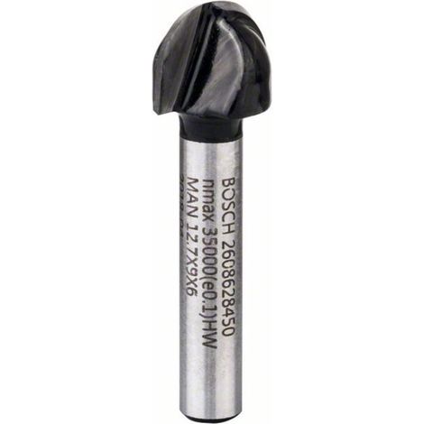 Fresa a gola vuota, 6 mm, R1 6,3 mm, D 12,7 mm, L 9,2 mm, G 40 mm (1/4)