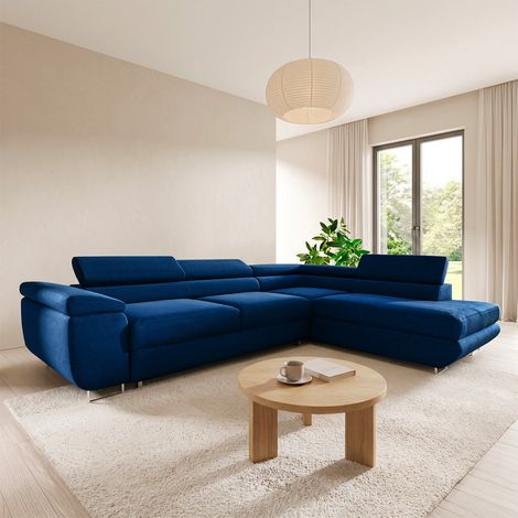 Ecksofa, rechts umwandelbar, 4-Sitzer Lyam Blau (1/5)