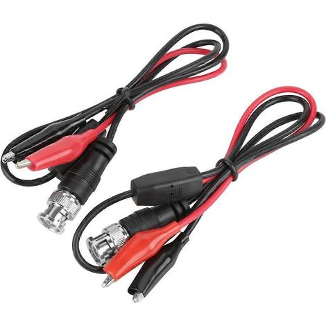 Câble de sonde d'oscilloscope avec connecteur BNC (Q9) sur deux pinces crocodiles, 0,5 m