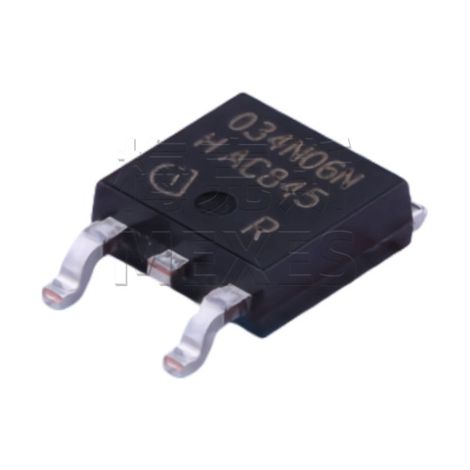IPD034N06N3G, silkscreened 034N06N, TO-252-2, N-channel MOSFET chip 60V 100A, electronic component, 5 units.